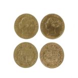 Victoria, half sovereigns (2), 1853 and 1867 (S 3859 and 3860), the first good fair, the second near