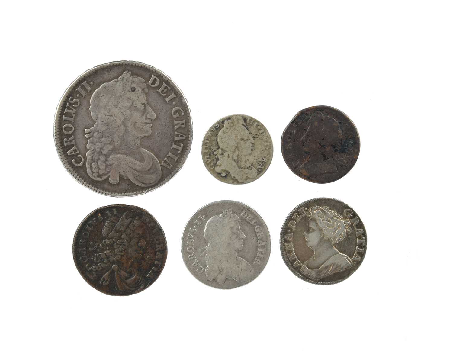 British Isles - Charles II and successors: a small quantity of coins, comprising: England, Charles
