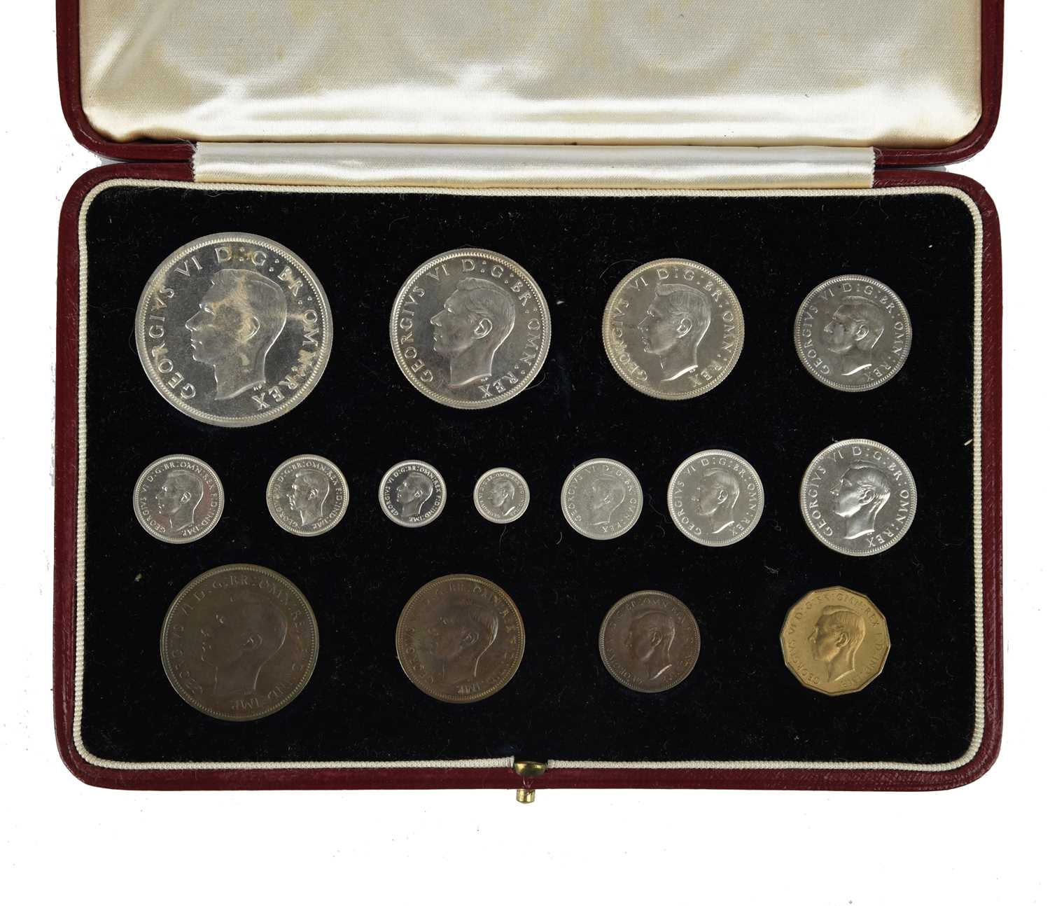 George VI: proof set 1937, 15 coins comprising crown to farthing and including maundy set, in - Bild 2 aus 4