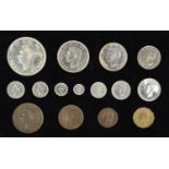 George VI: proof set 1937, 15 coins comprising crown to farthing and including maundy set, in