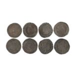 Four English silver pennies, vis.: Elizabeth II, rose and date (S 2562), 1567, geometric