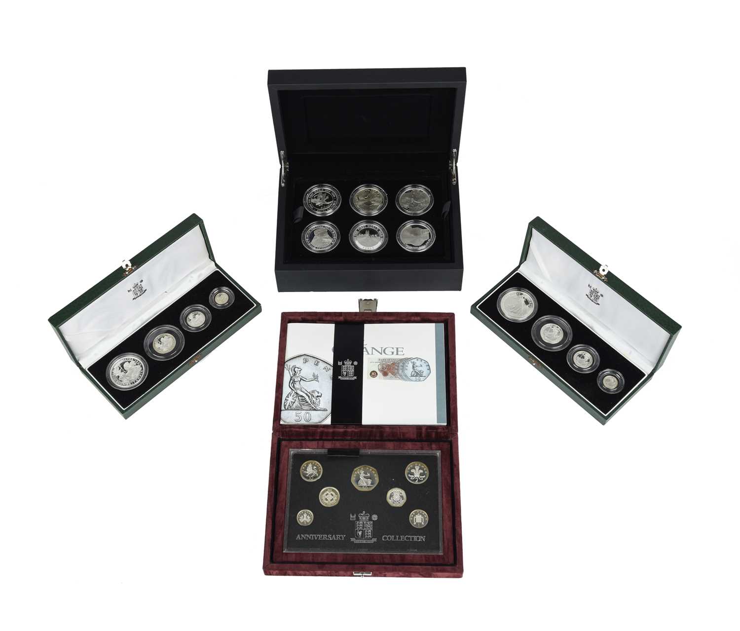 Elizabeth II, various silver proof sets, vis.: Britannia Proof Collection 1997, four coins, two
