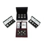 Elizabeth II, various silver proof sets, vis.: Britannia Proof Collection 1997, four coins, two