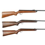 Three air rifles of barrel charging type, vis.: a .177 BSA Cadet Major, serial number M11778; a .177