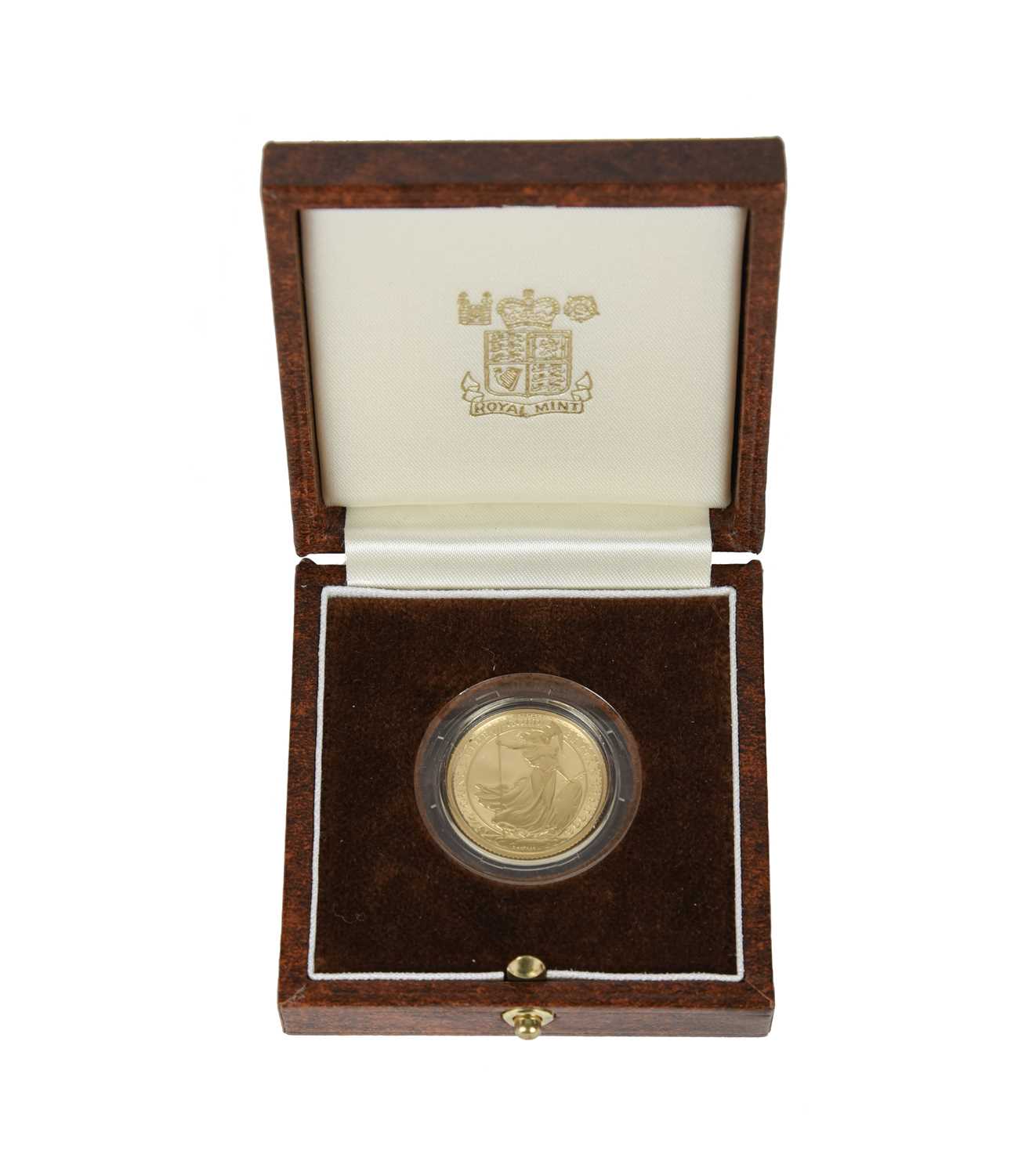 Elizabeth II, Britannia Gold Proof twenty-five pound coin, 1998 (S 4470), cased with certificate.