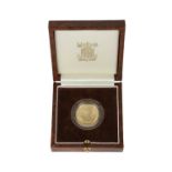 Elizabeth II, Britannia Gold Proof twenty-five pound coin, 1998 (S 4470), cased with certificate.