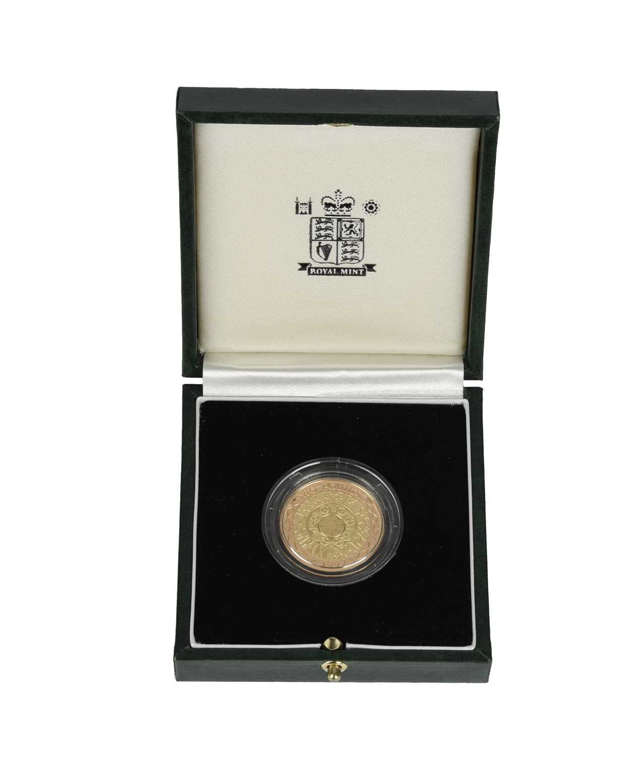 Elizabeth II, gold proof two pounds, 1997 (S 4318), cased with certificate.