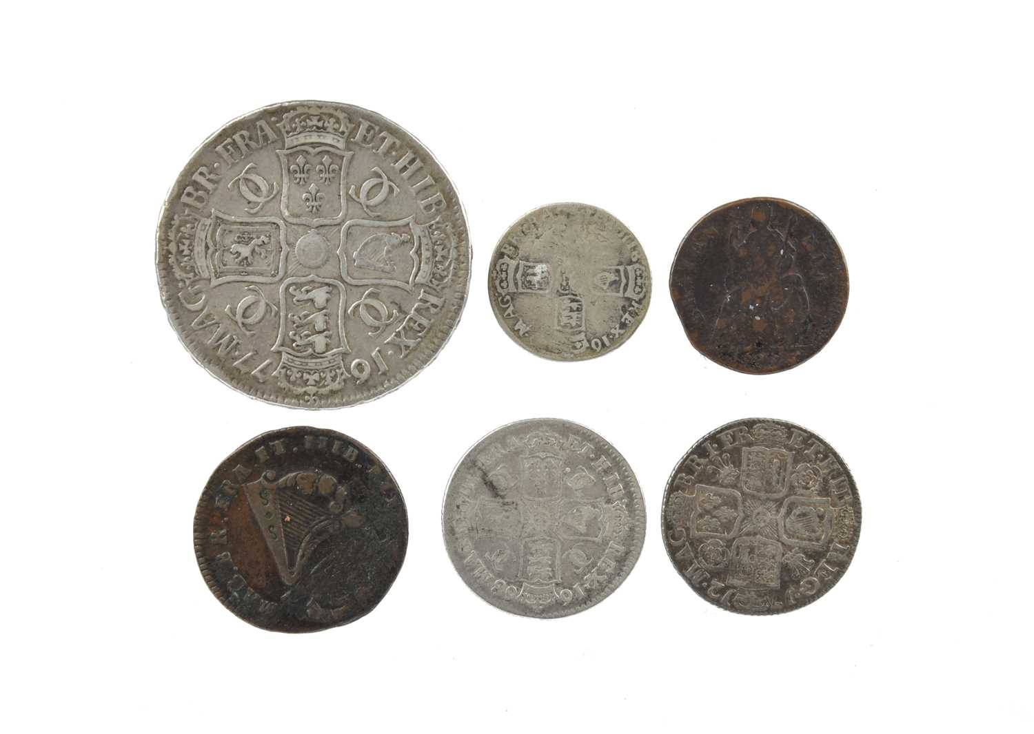 British Isles - Charles II and successors: a small quantity of coins, comprising: England, Charles - Image 2 of 2