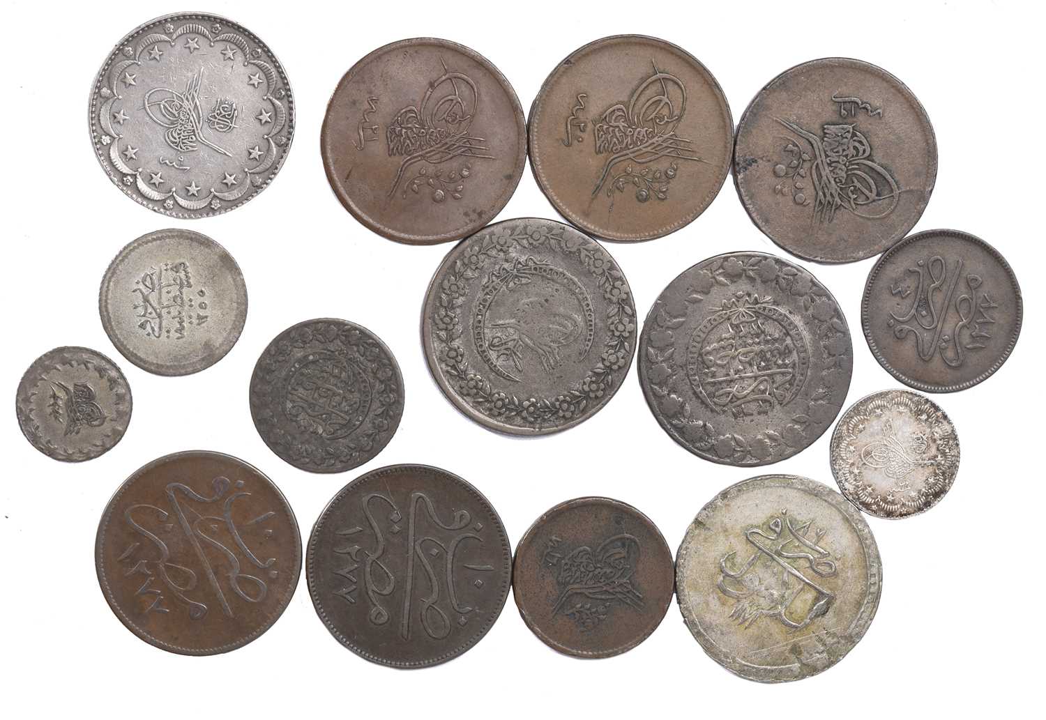 Ottoman Empire: a small quantity of 19th and 20th century coins, including: Turkey: Mahmud II,