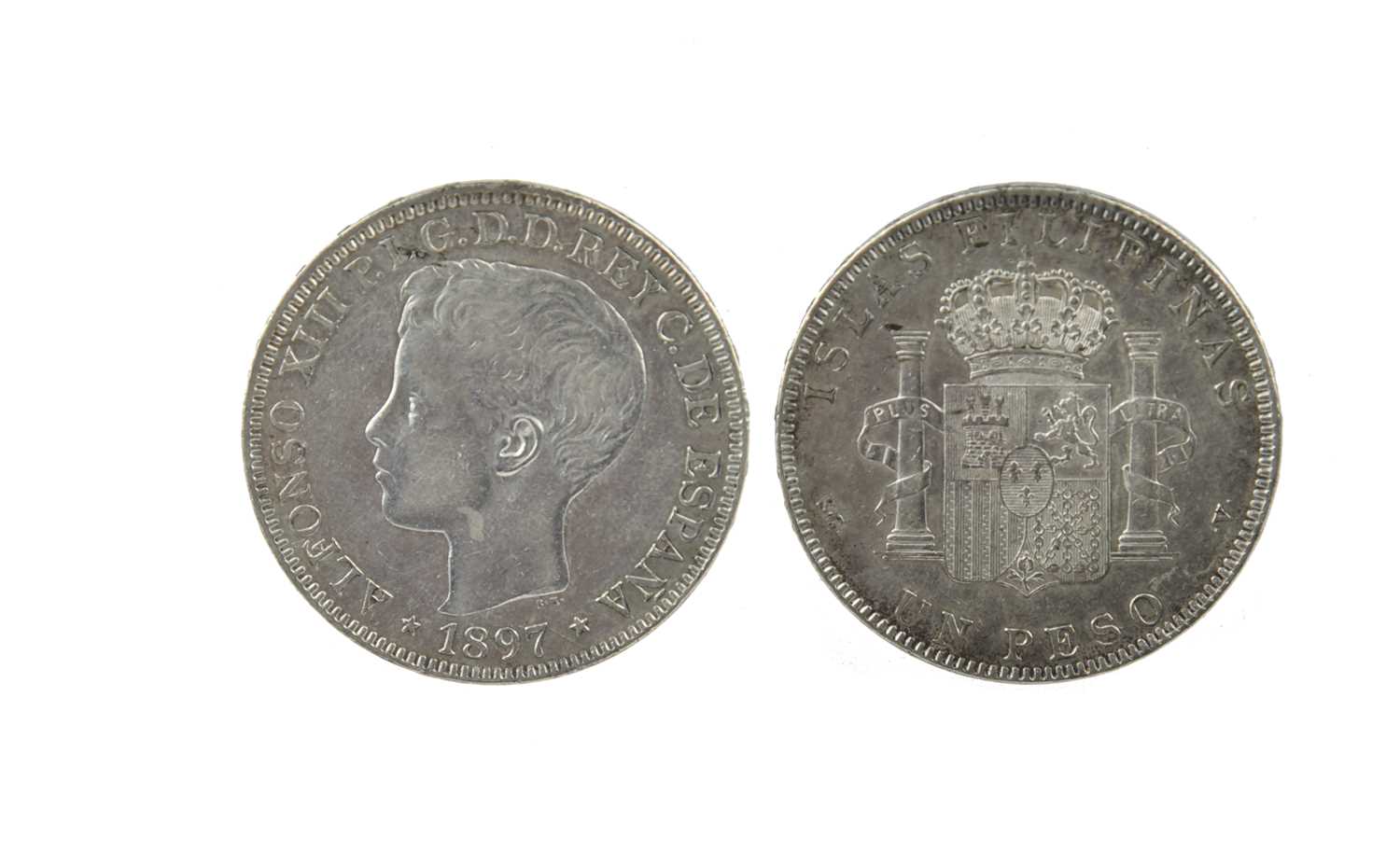 Philippines - Spanish Colony: a small quantity of coins, comprising: Isabel II, gold peso, 1864 ( - Bild 2 aus 2