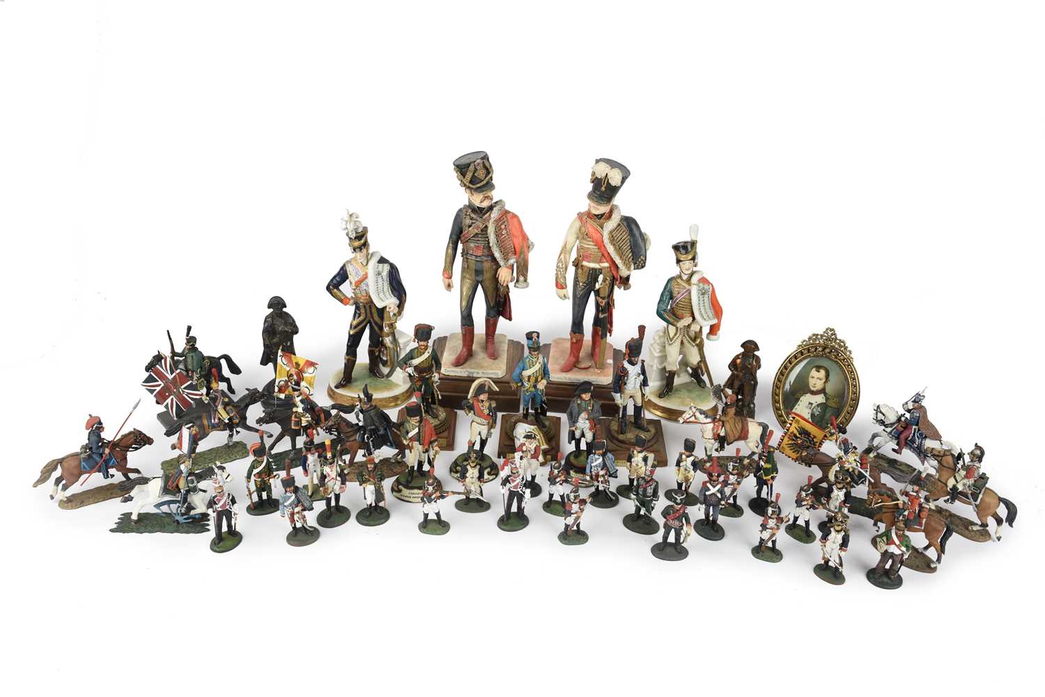 A large collection of ornamental model soldiers, various nations and regiments, mainly