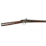 A 26 bore Persian musket, barrel 41 in., retained to the stock by four iron bands, the upper band