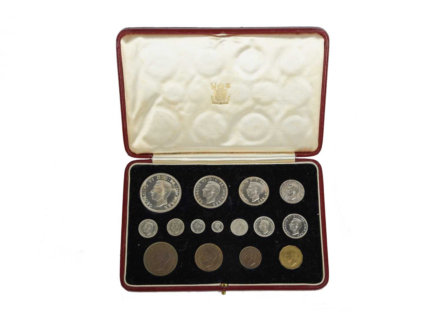 George VI: proof set 1937, 15 coins comprising crown to farthing and including maundy set, in - Bild 4 aus 4