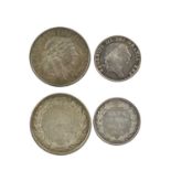 George III, Bank of England issue silver coins (2): three shillings, 1814 (S 3770), extremely fine