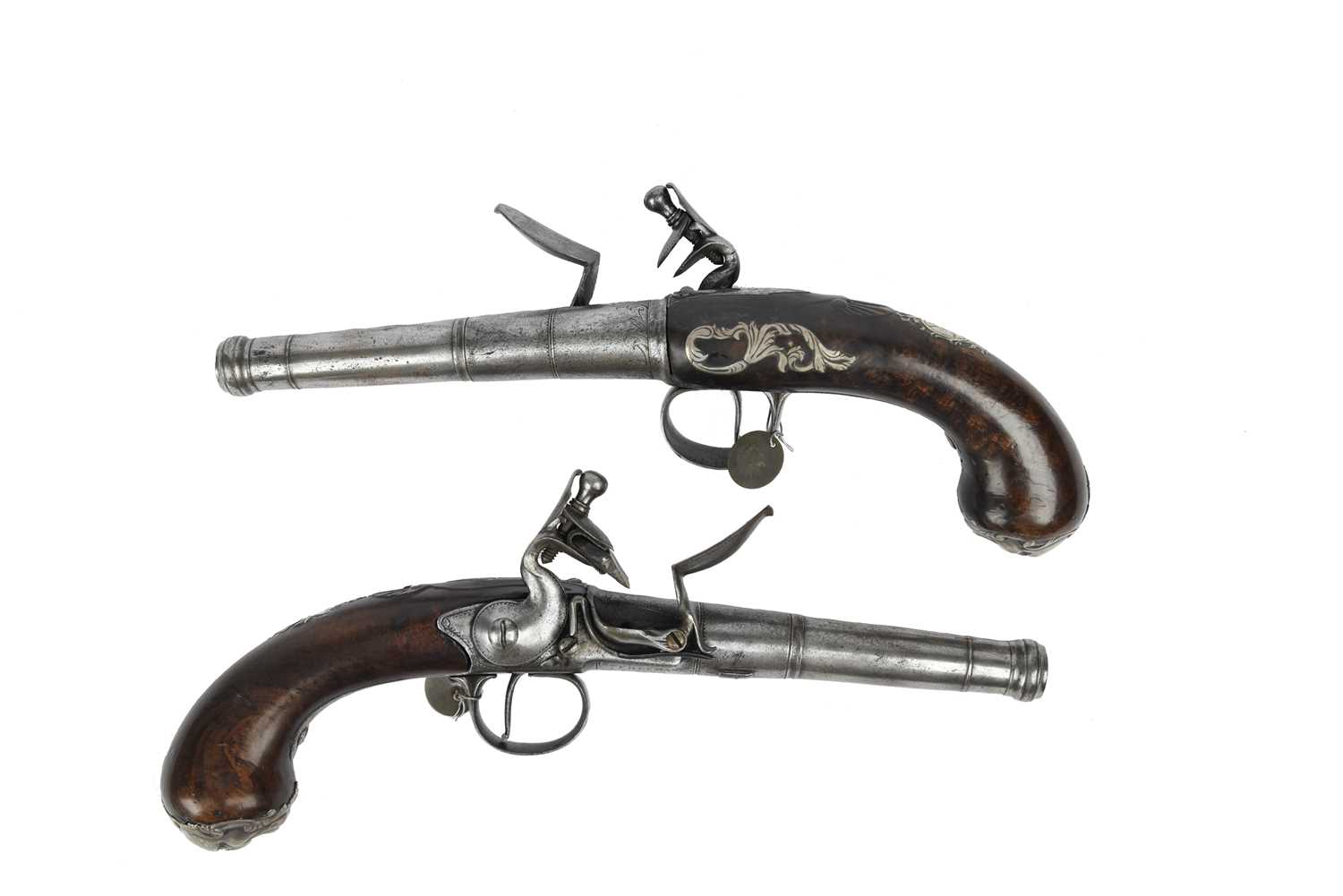 James Paul Freeman or James Freeman: a pair 22 bore flintlock pistols in the so-called 'Queen - Image 2 of 3