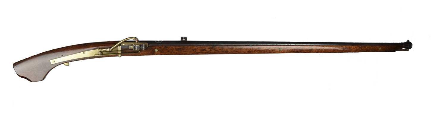 A Japanese 32 bore matchlock musket (tanegashima), barrel 41 in., of part round-section with top - Bild 3 aus 3