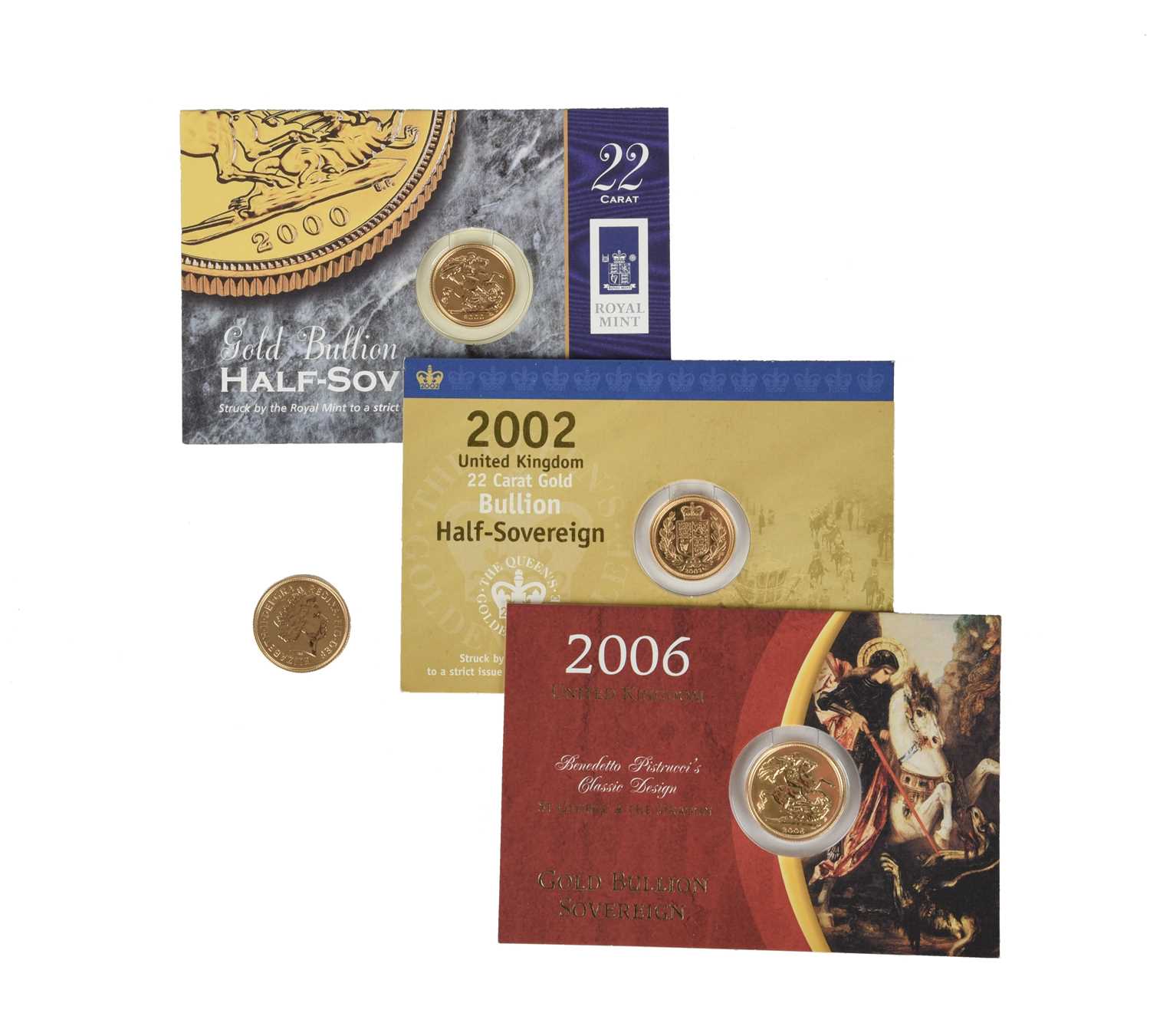 Elizabeth II, gold sovereigns (2): 2002, Shield of Arms type, bullion issue (S 4431); 2006,