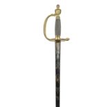 A British 1796 pattern infantry officer's sword, flattened diamond-section blade 32.25 in., etched