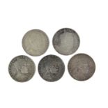 Ethiopia: Menelik II, silver birr (5): EE 1887 A, mm. cornucupia and fasces (KM 5), near very