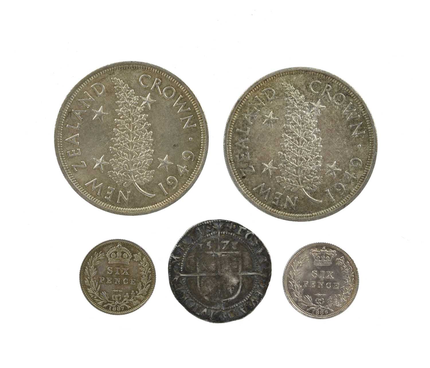 A quantity of British and International coins, including: Elizabeth I, silver sixpence, 1578, rose - Image 3 of 3