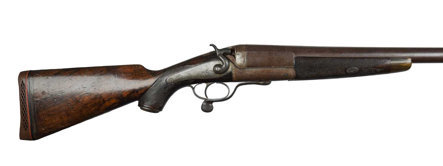 William Evans: a 6 bore single hammer gun, 'Damascus' barrel 45 in., inscribed at the breech "W.