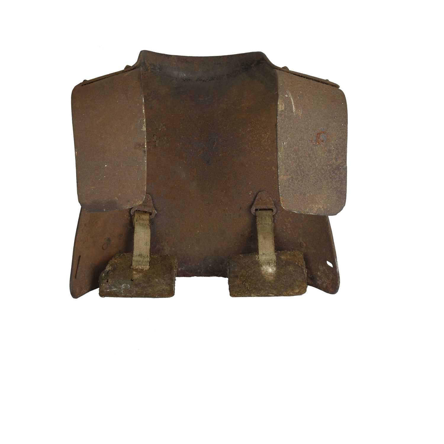 A Great War German sniper's breastplate, with rifle butt retention flange, and the straps and pads - Image 2 of 2