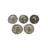 Rome - Empire: a selection of silver denarii, comprising: Faustina the Elder (138-140 AD), bust