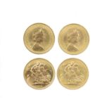 Elizabeth II, gold sovereigns (2), 1974 (S 4204), extremely fine or nearly so. [2] 22mm each