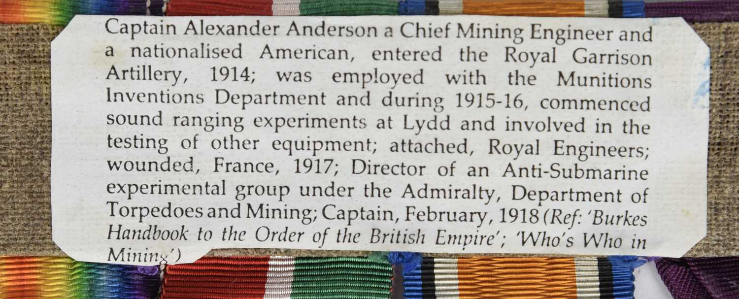 An O.B.E. group of four awards to 2nd Lieutenant Alexander Anderson, Royal Garrison Artillery and - Bild 2 aus 2