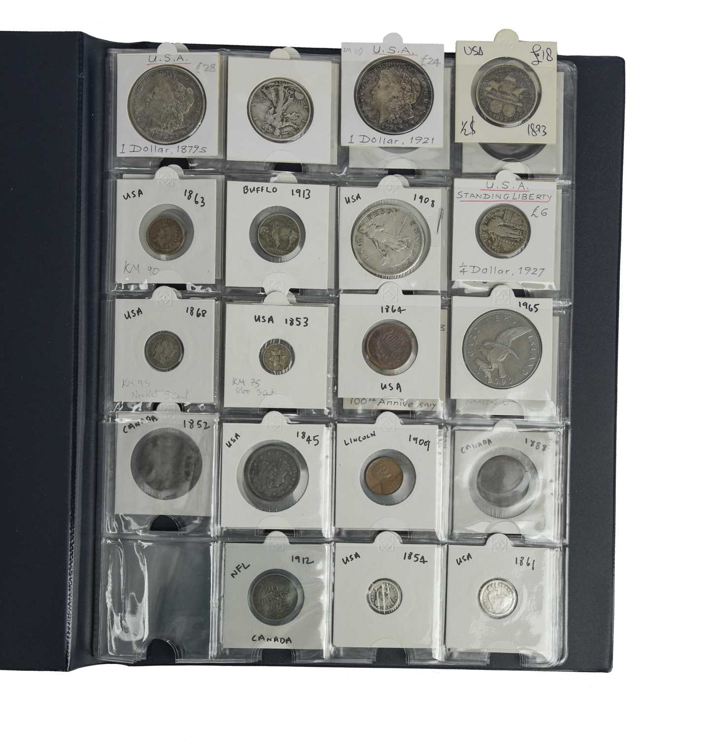 North America: miscellaneous coins, including: United States: silver three cents, 1853 (KM 75), near - Image 2 of 3