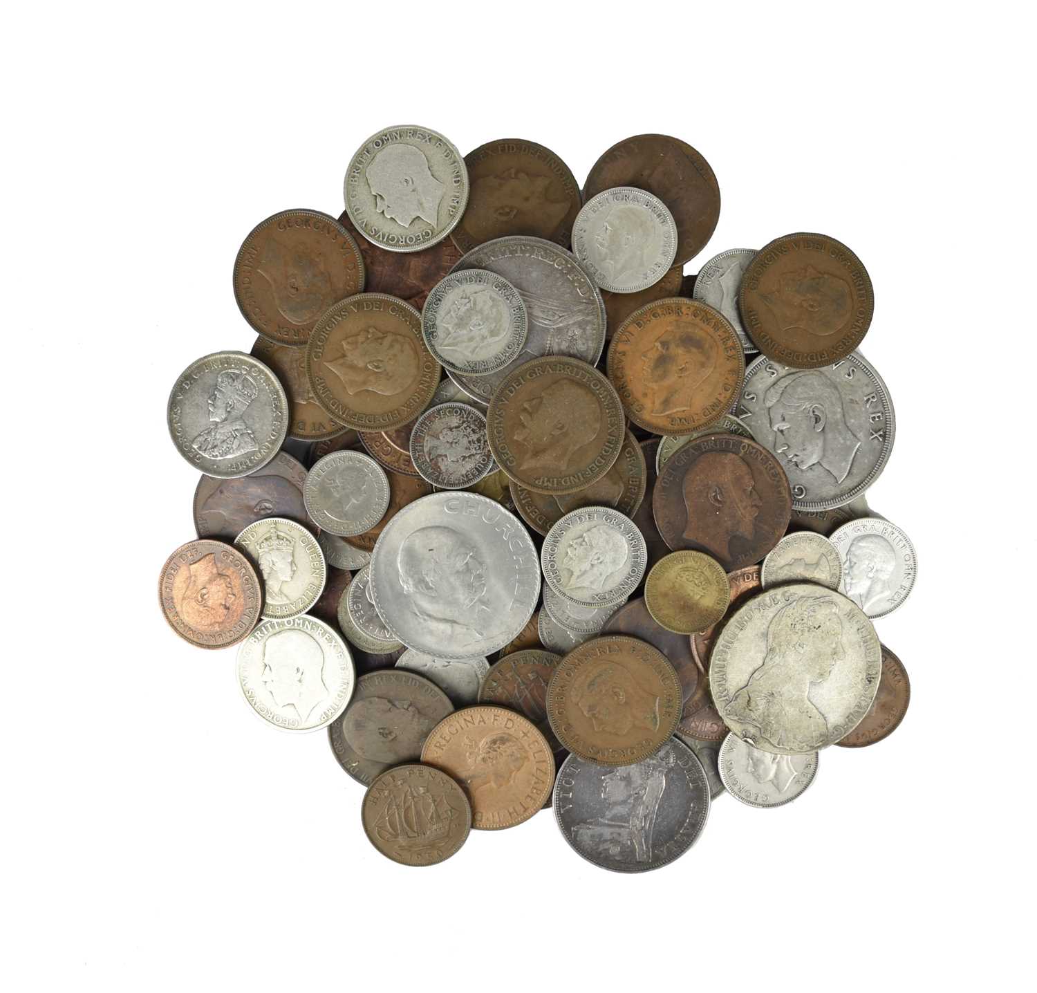 An international assortment of coins, including: Britain: Victoria, silver crown 1891 (S 3921), very