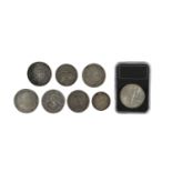 The Americas: various silver coins, including: Brazil: 960 reis, 1819 (KM 326.1), slightly