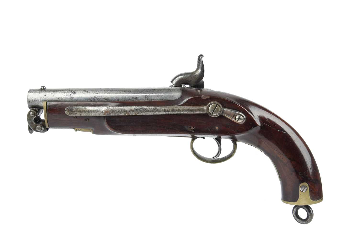 A British 24 bore percussion coastguard pistol, sighted barrel 5.5 in., with inspection and - Bild 2 aus 3