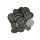 A small quantity of British 17th and 18th century copper coins, including: William and Mary,