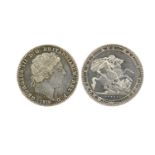 George III, silver crown, 1819, last coinage (S 3787), at least extremely fine. 38mm