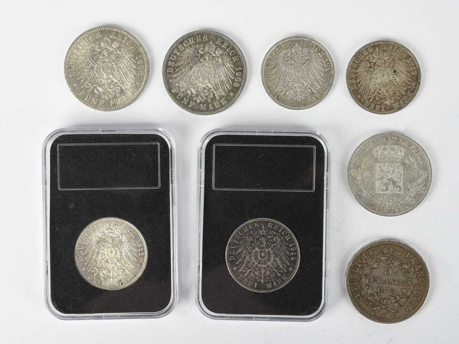 European States: a small quantity of silver coins, comprising: Imperial Germany - Prussia: William - Bild 2 aus 2