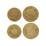 George III, gold coins (2): third-guinea, 1803 (S 3739), good fine or a little better; and half-