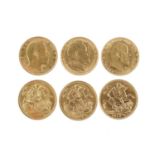 Edward VII, gold sovereigns (3): 1909 (2), 1910, London Mint (S 3969), good very fine. [3] 22.1mm