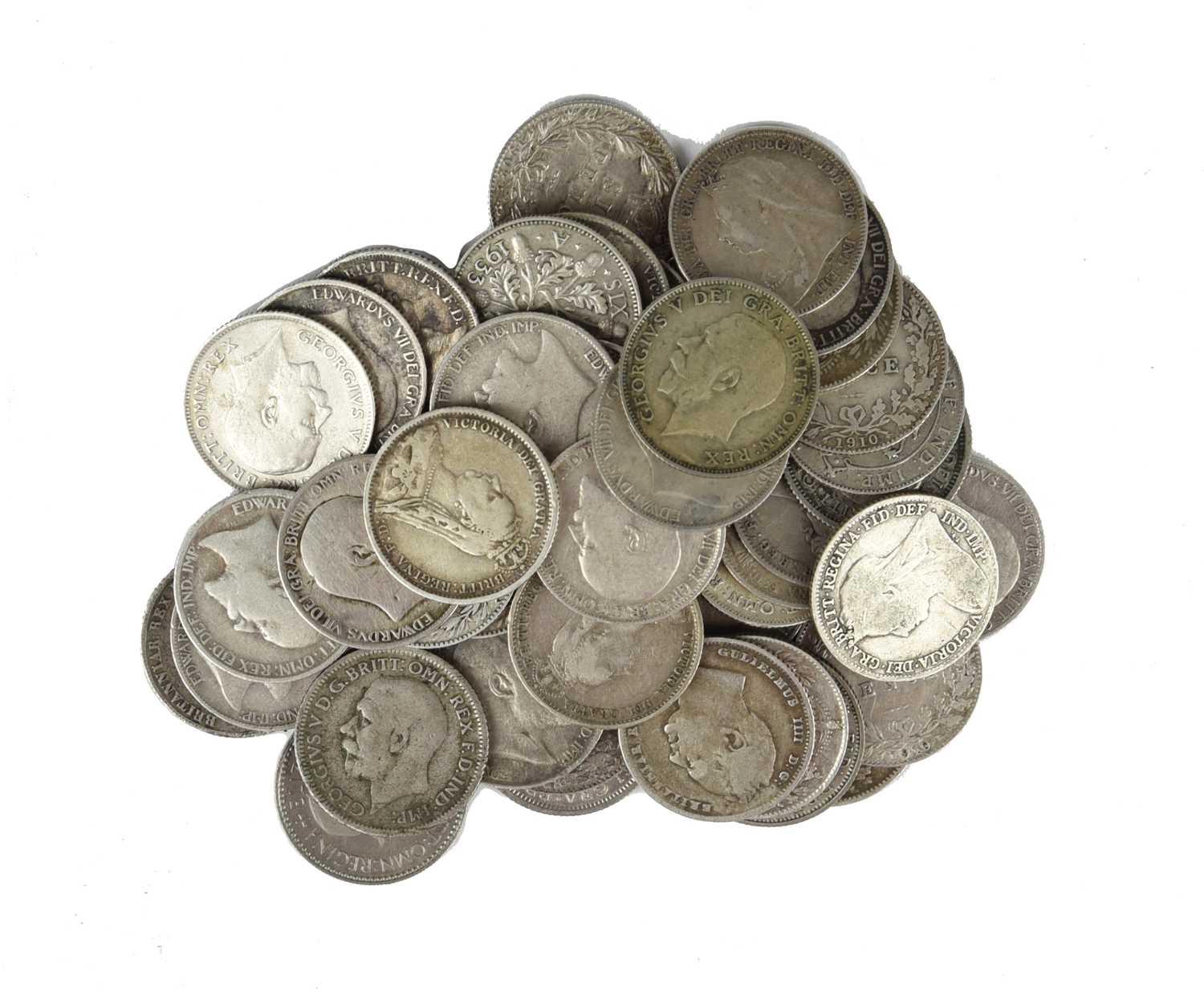 A quantity of British small denomination silver and cupro-nickel coins, including: shillings: - Image 5 of 5