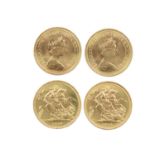 Elizabeth II, gold sovereigns (2), 1974 (S 4204), extremely fine or nearly so. [2] 22mm each