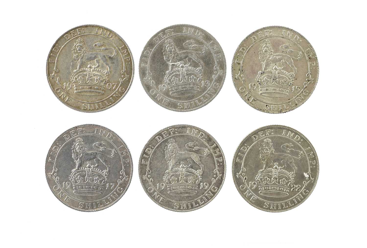 A quantity of silver shillings, including: Edward VII, 1907 (S 3982), very fine or better; George V, - Bild 2 aus 2