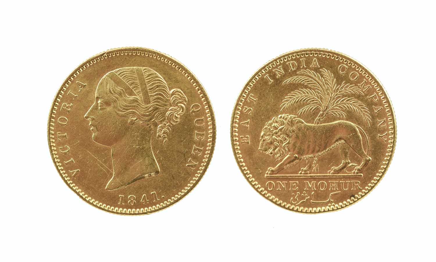 British India: Victoria, gold mohur, 1841, type II, obverse legend divided, large legend and date