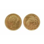 British India: Victoria, gold mohur, 1841, type II, obverse legend divided, large legend and date