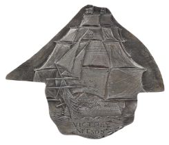 Bicentenary of the Battle of Trafalgar: a silver medal, 75 x 63mm, off irregular shape following the