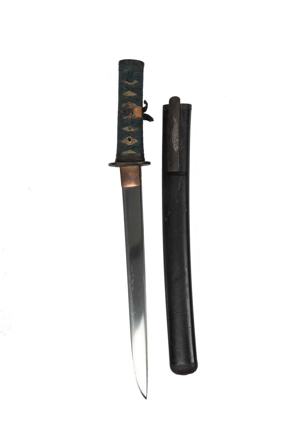 A Japanese armour piercing dagger (yoroi-doshi tanto), stout blade 12 in., hira-zukuri, notare - Image 2 of 2