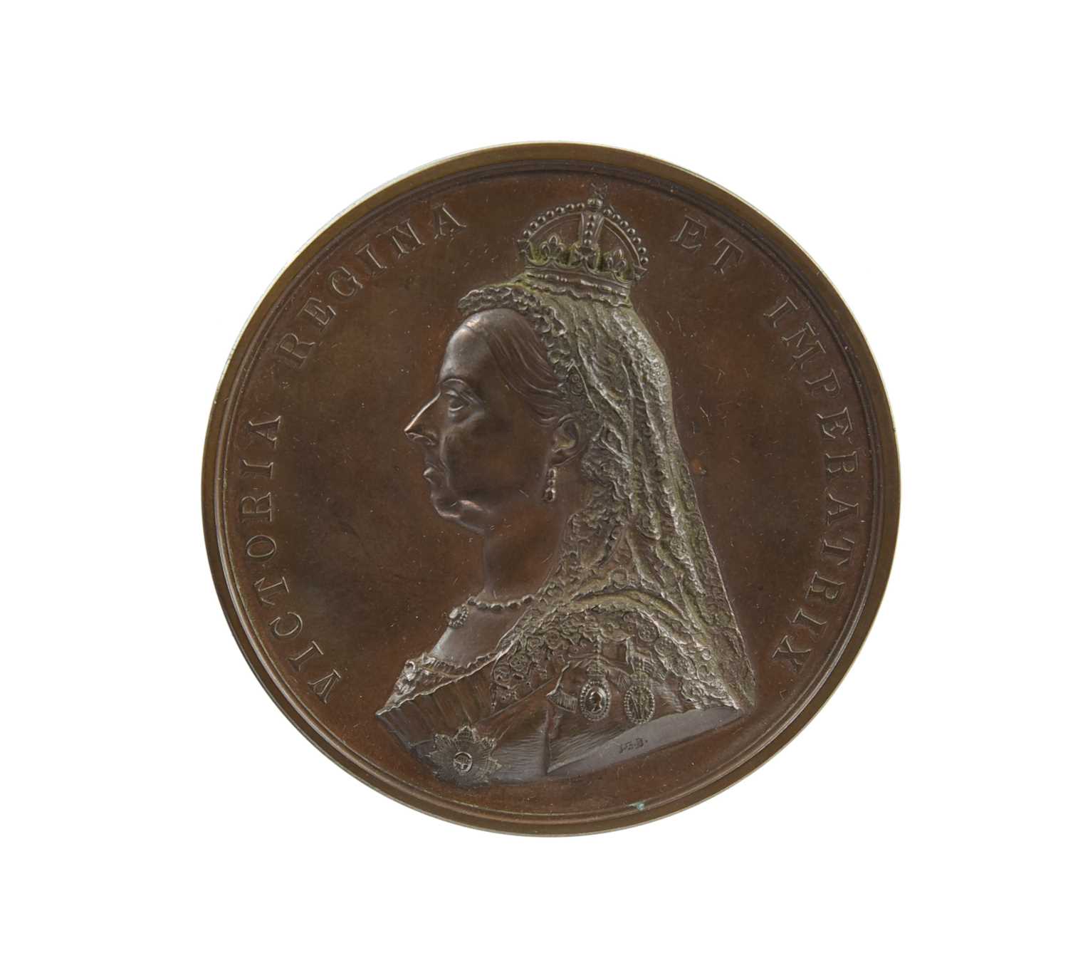 Victoria, Golden Jubilee 1887, a bronze medal by L.C. Wyon, crowned and veiled bust left, rev. the