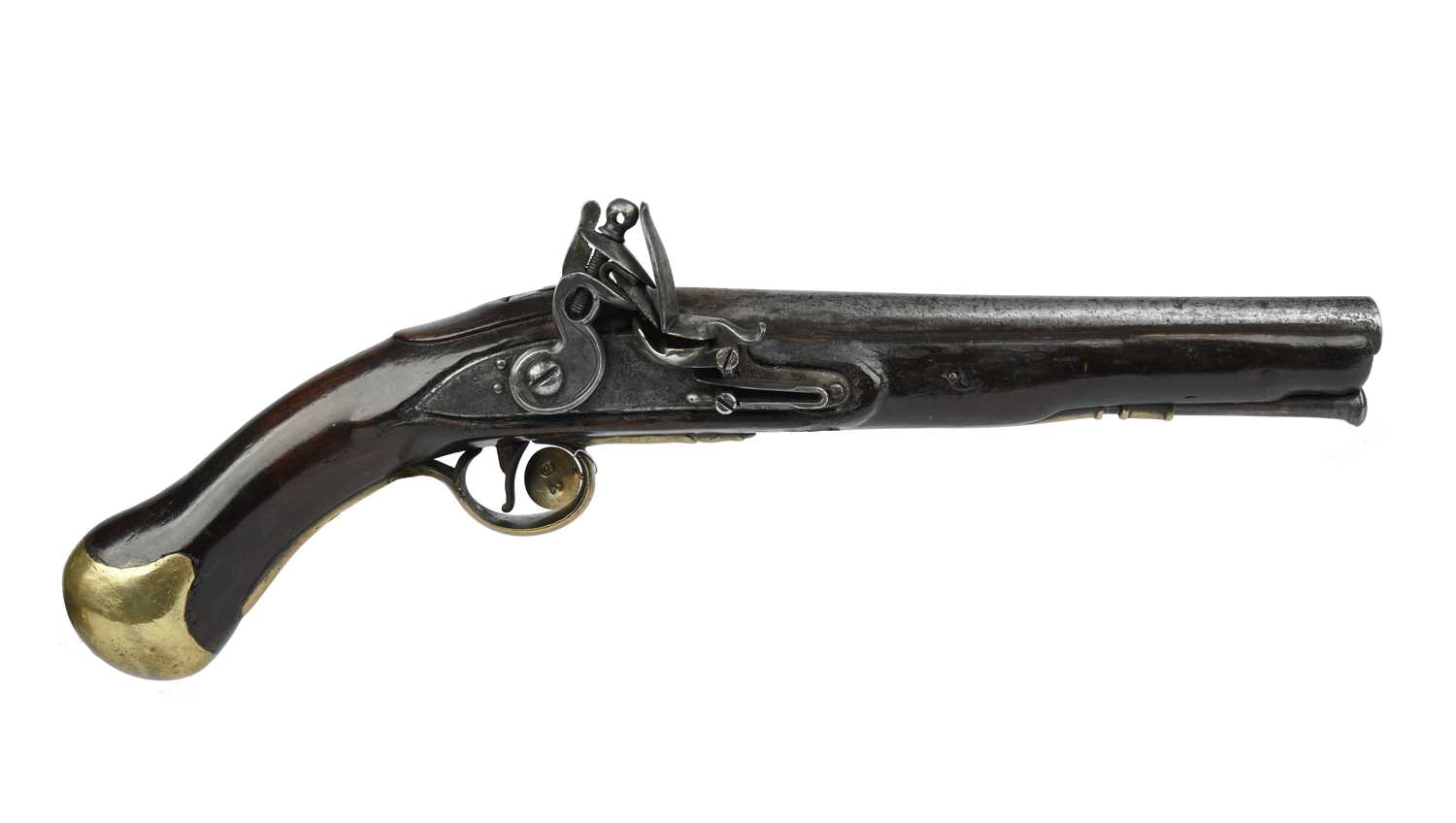 A British .65 Short Sea Service pistol, barrel 8.5 in., Tower marked lock, full stock with brass