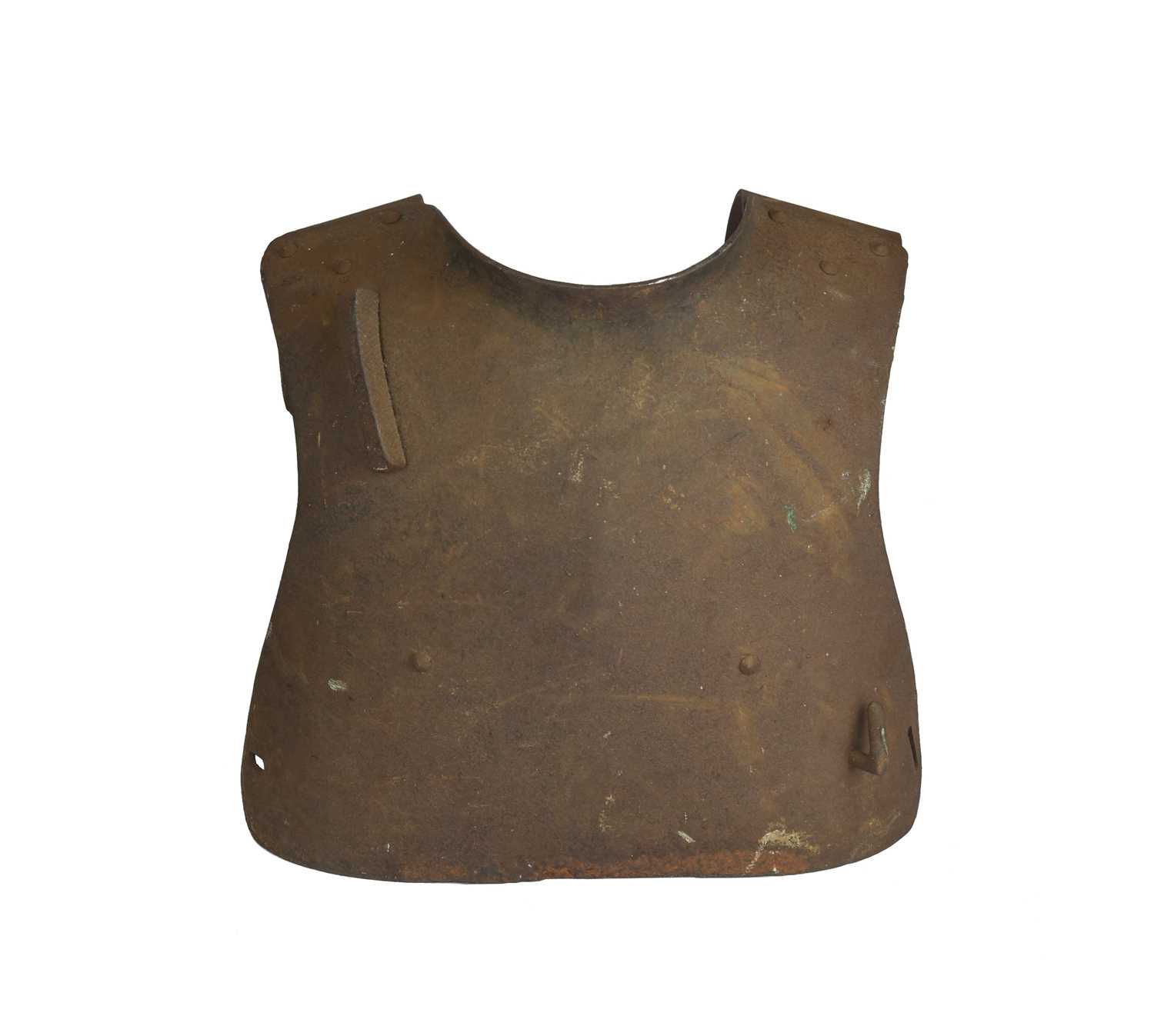 A Great War German sniper's breastplate, with rifle butt retention flange, and the straps and pads