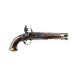 W & J Rigby: a scarce Irish 16 bore constabulary flintlock pistol, barrel 9 in., narrow top flat