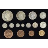 George VI, specimen set, 1937, 15 coins, crown to farthing, including maundy coins (S PS16), in